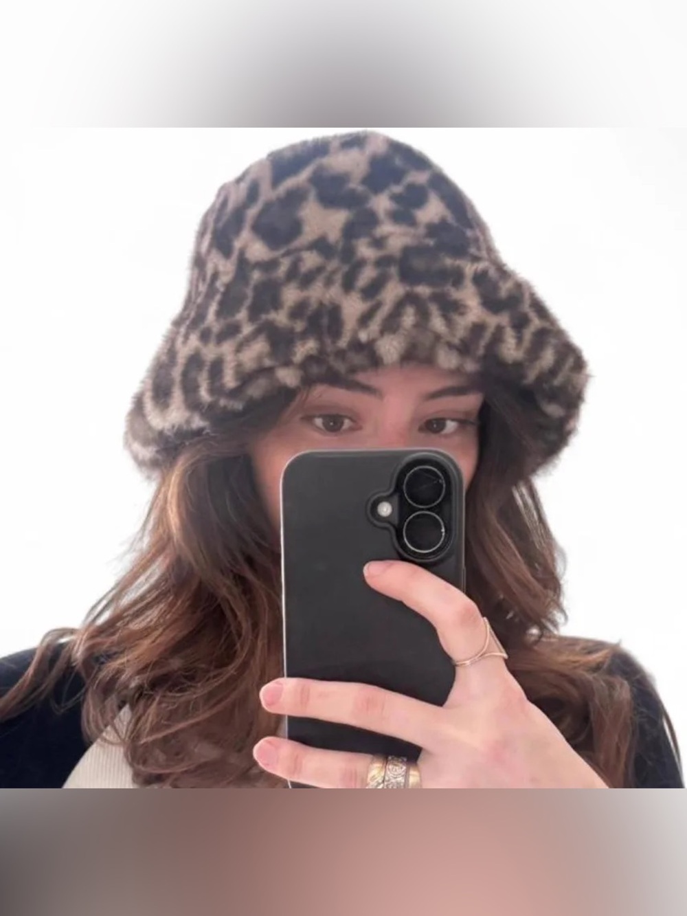 House of Harlow Leopard Cheetah Animal Print Bucket Hat Winter Fall